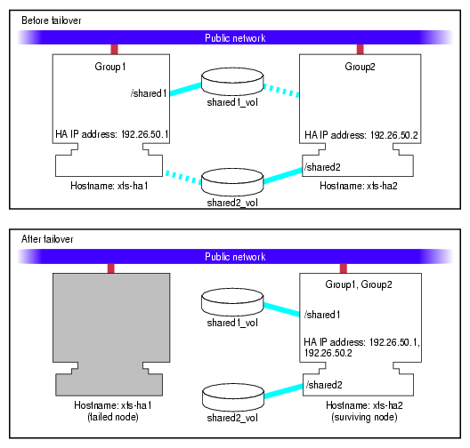 Shared Disk Configuration for Dual-Active Use
