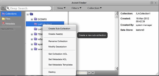 Creating a Sub-Collection for a Replication
Vault