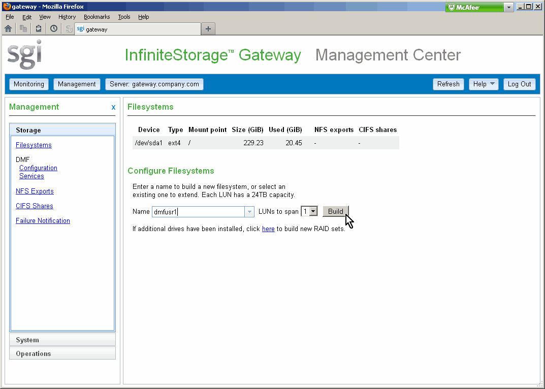 Adding a User Filesystem