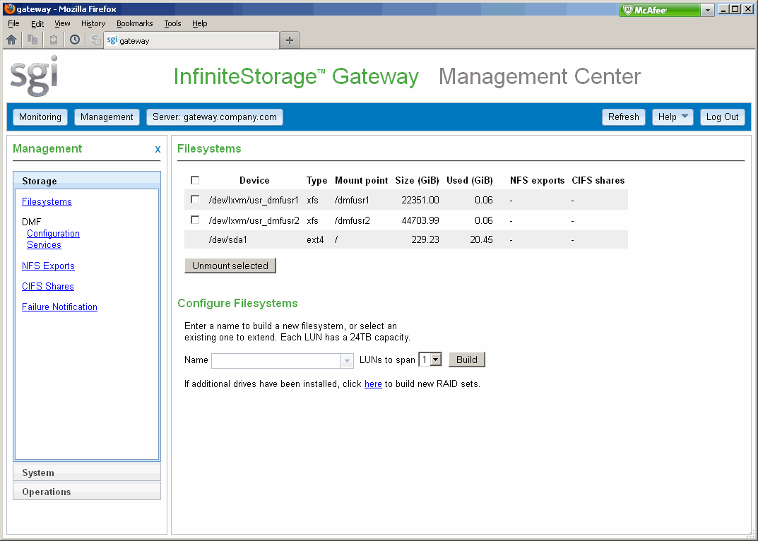 Filesystems Page