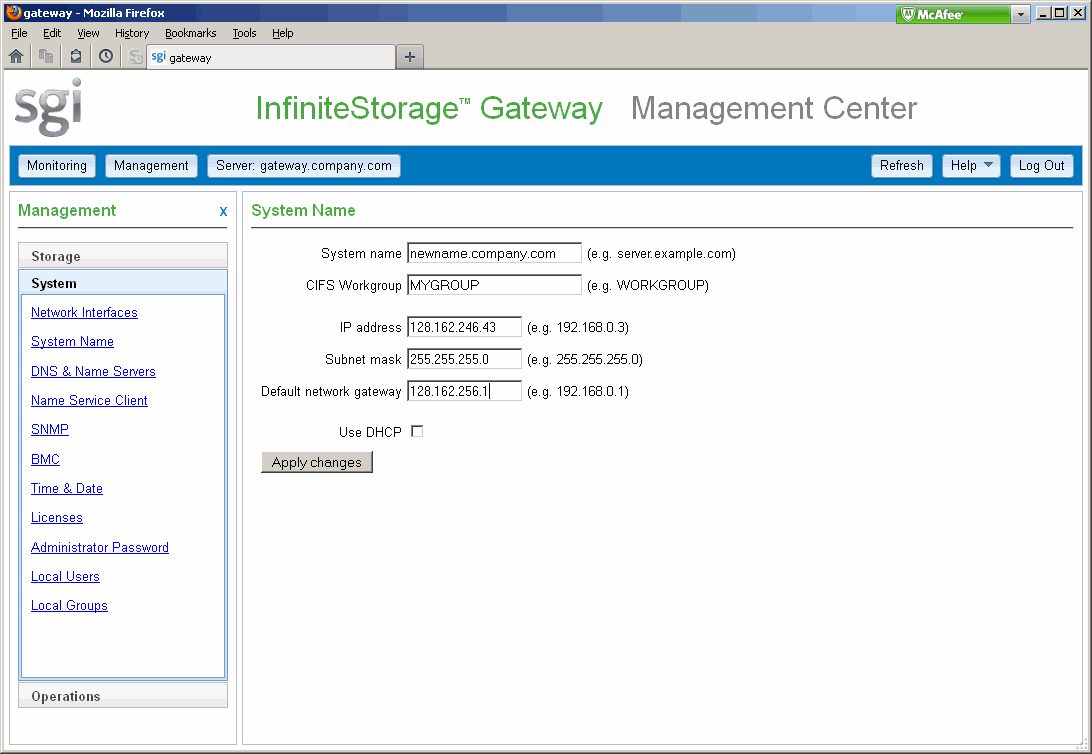 Changing the System Hostname