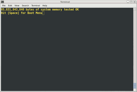 Console Prompt for Boot Menu Screen