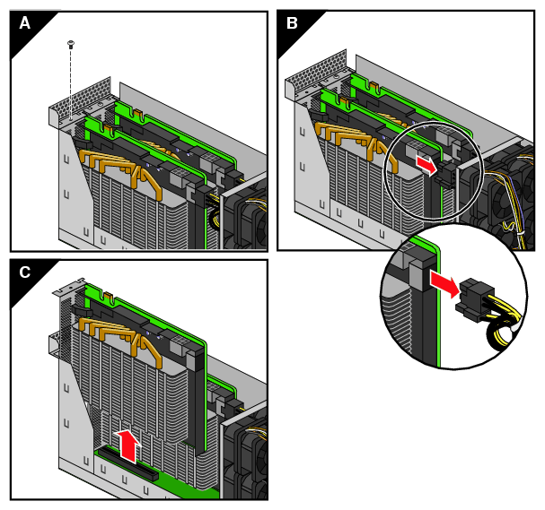 Full-Height PCIe Card Removal Example