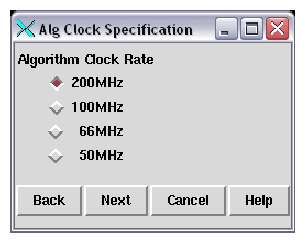 Algorithm Clock Rate Configuration