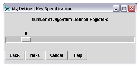 Number of Algorithm Defined Register Selection