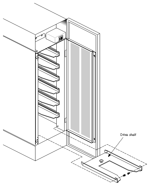Figure 3-4 Removing a Drive Shelf From the Vault L Storage Box